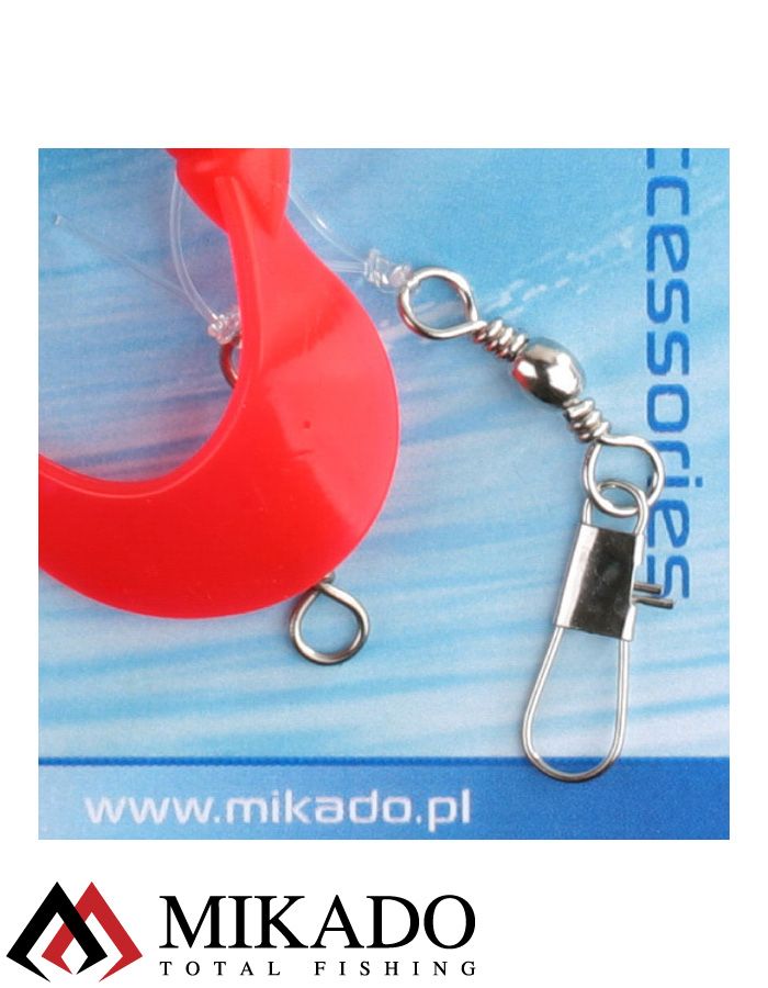 Морская оснастка Mikado PILK TWIST RIG 7.5см, крючок № 6/0 (BLACK/RED)