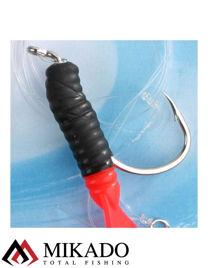 Морская оснастка Mikado PILK TWIST RIG 7.5см, крючок № 6/0 (BLACK/RED)