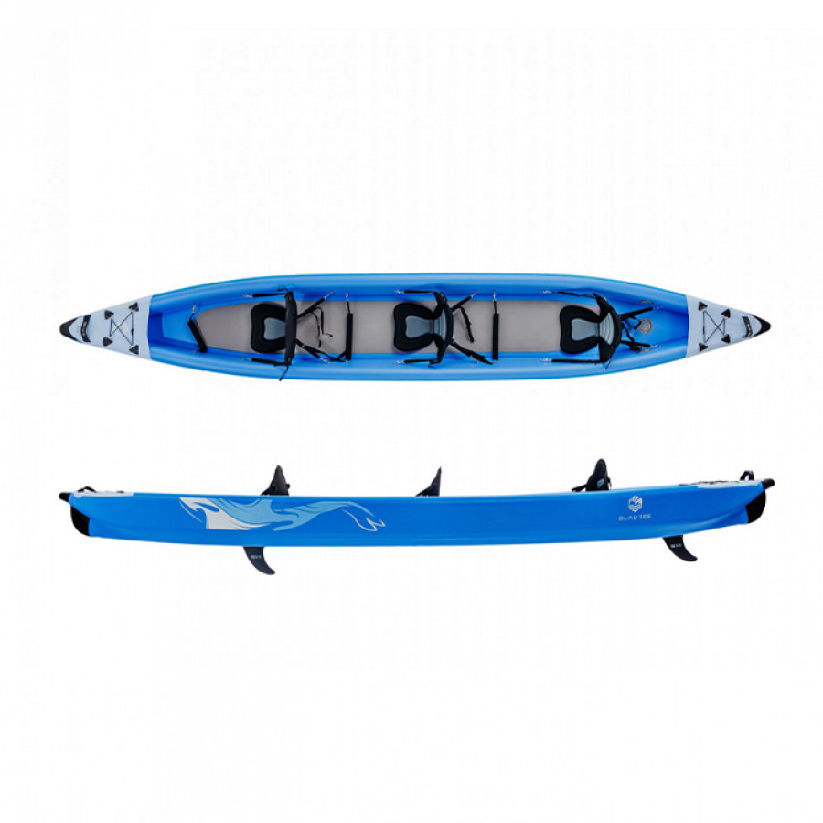 Надувной каяк трехместный Blau See Whale-3 Expedition